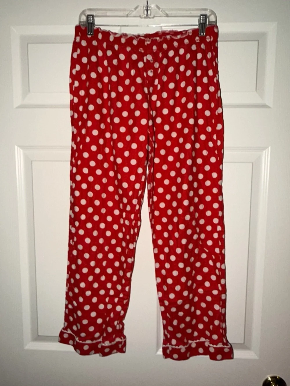 Victoria’s Secret Red Polka Dot Pajama Set M Medium Cozy Cute - Picture 6 of 12